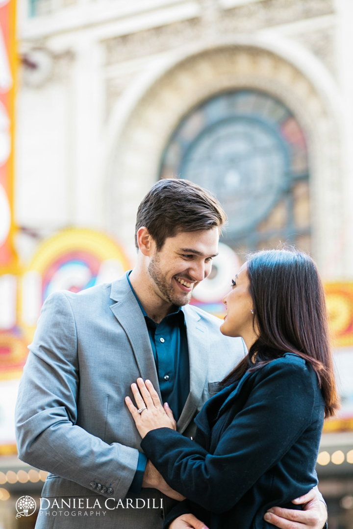 Chicago theater Engagement Photography Session